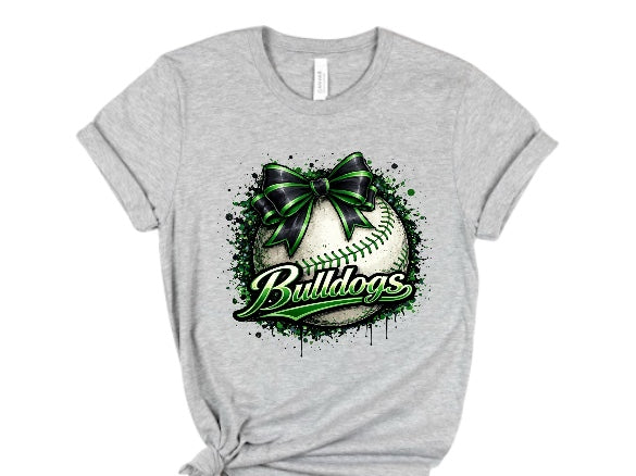 Bulldogs Drip Bow Baseball