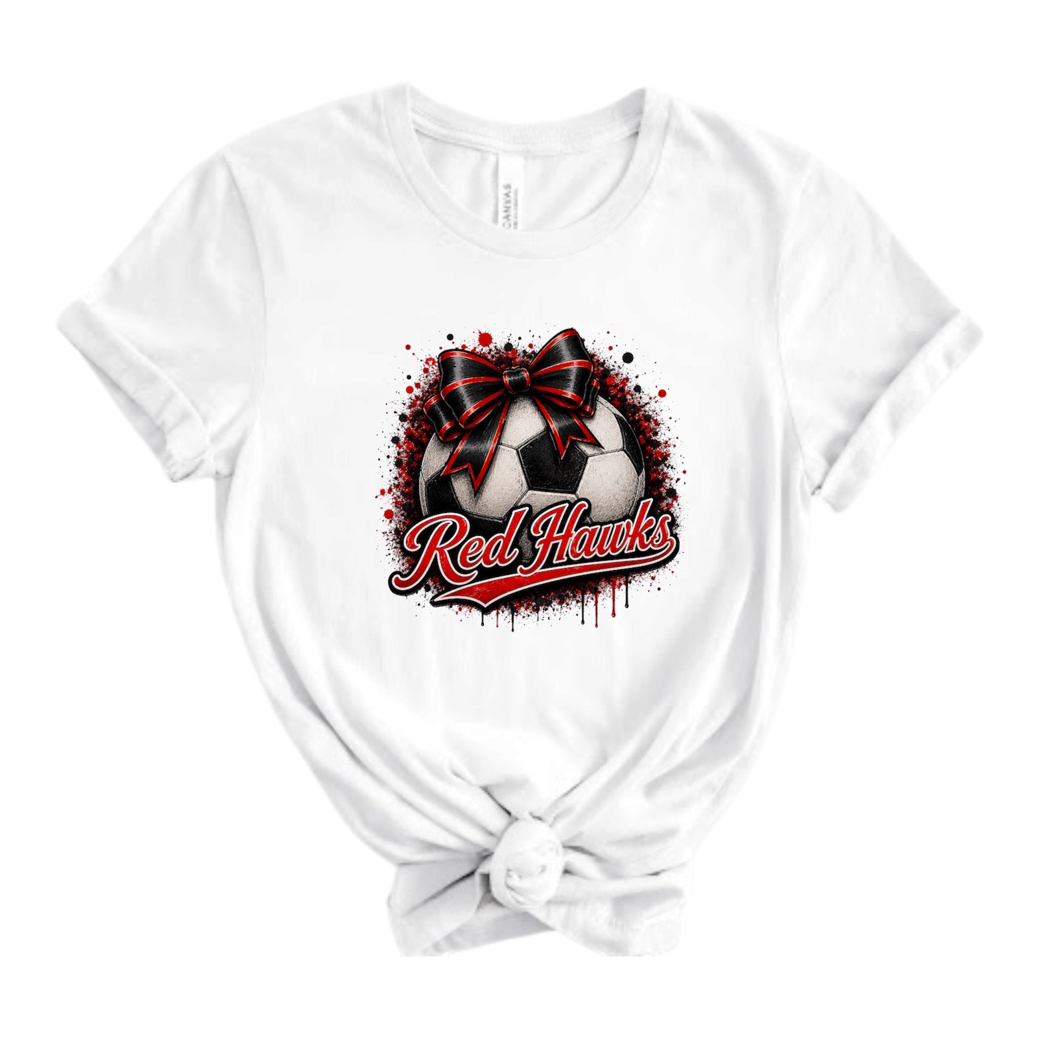 Red Hawks Drip Bow Soccer