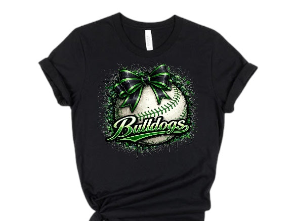 Bulldogs Drip Bow Baseball
