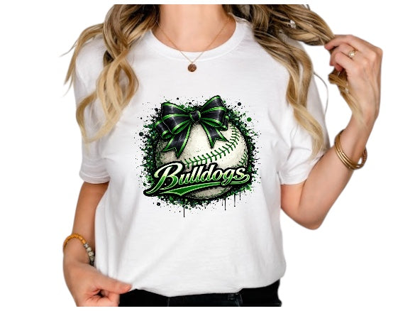 Bulldogs Drip Bow Baseball