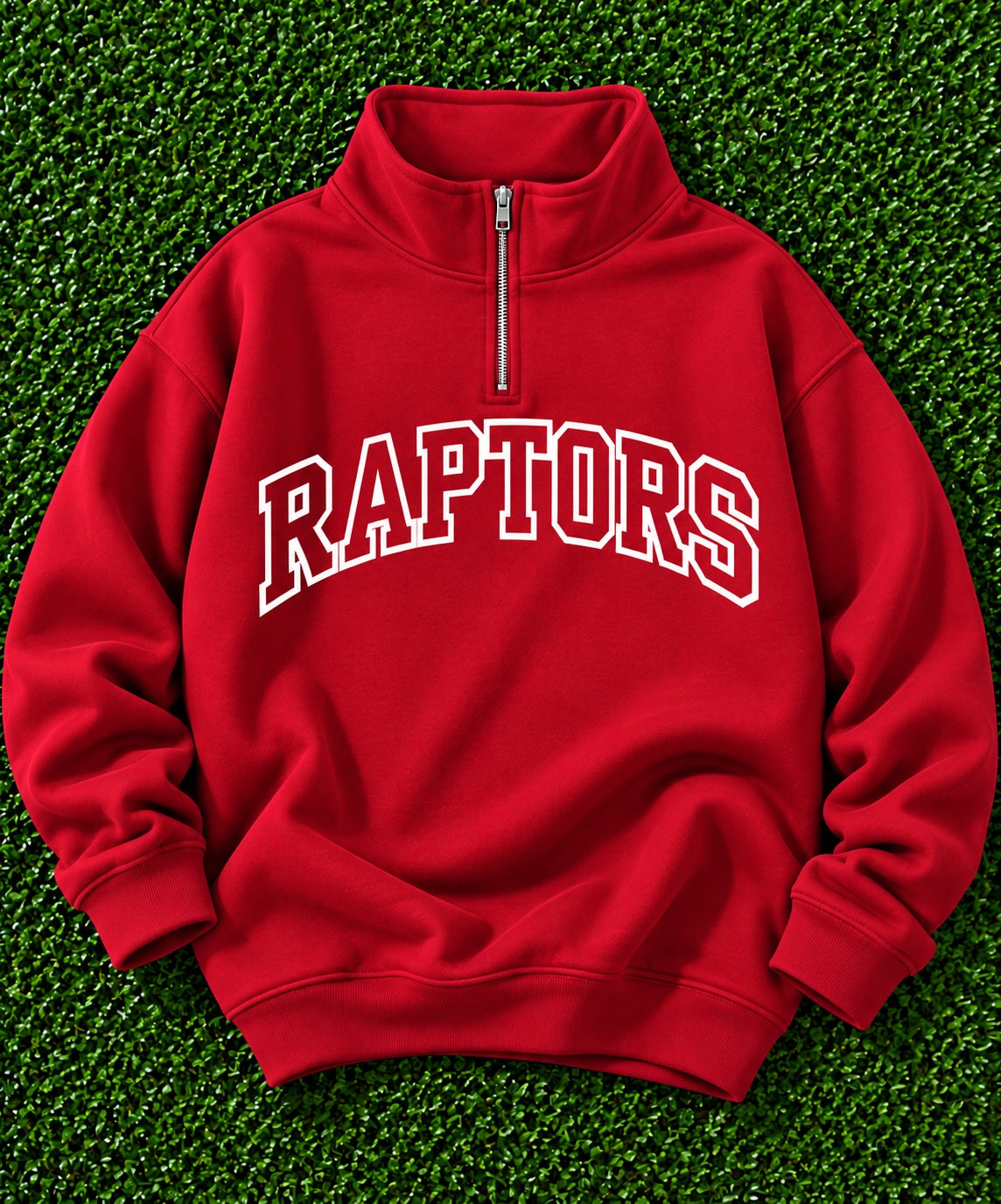 Utica Raptors quarter zip sweatshirt in red