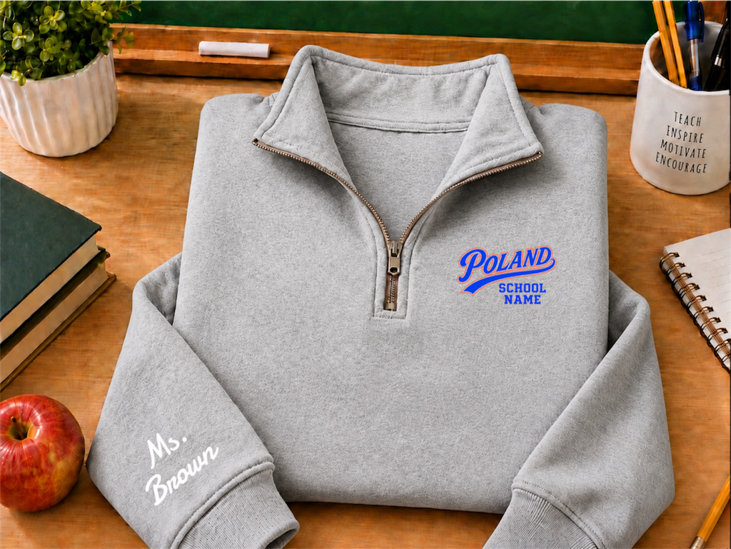 1/4 Zip Custom Add Your School