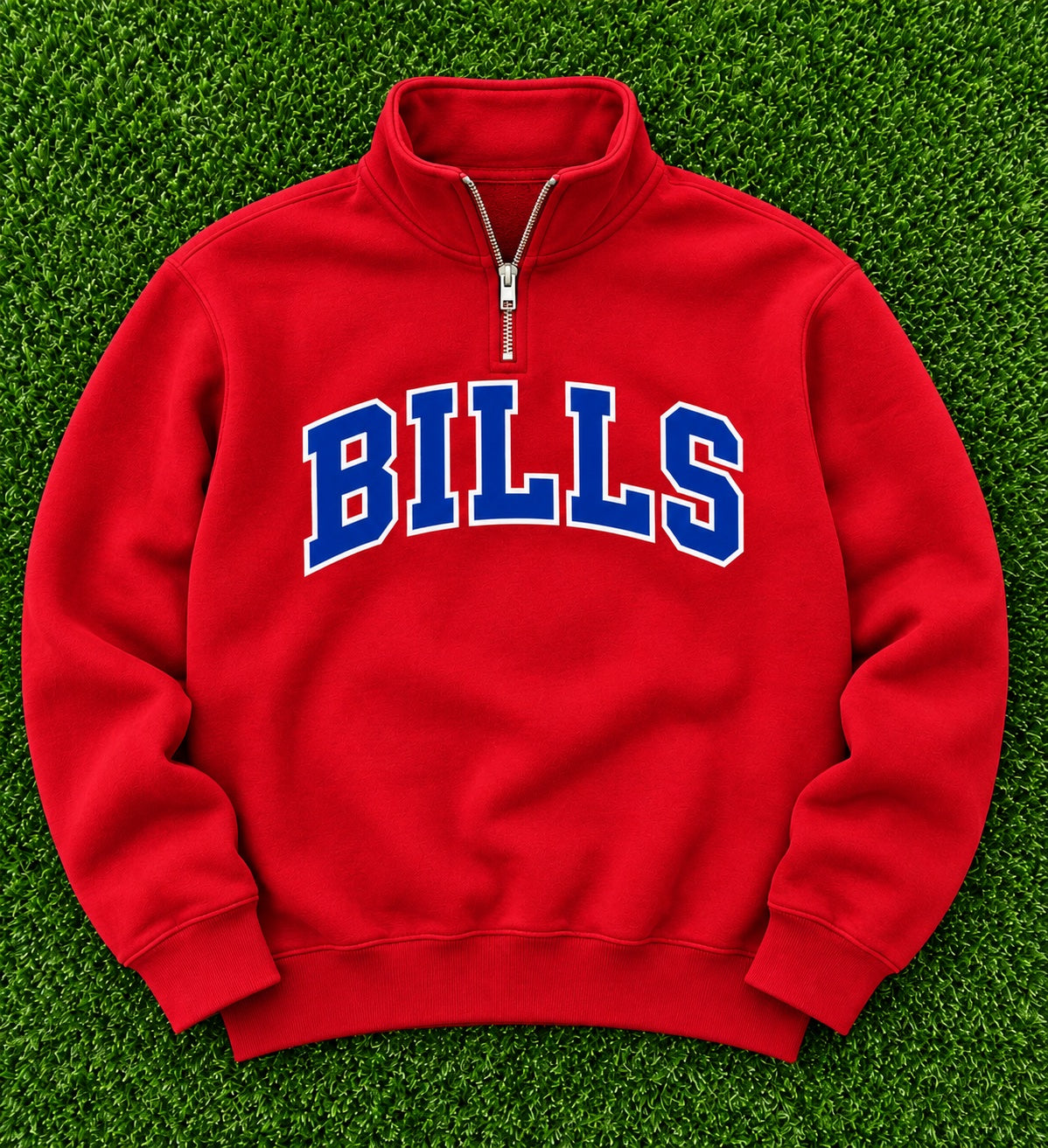 BILLS quarter zip sweatshirt in red