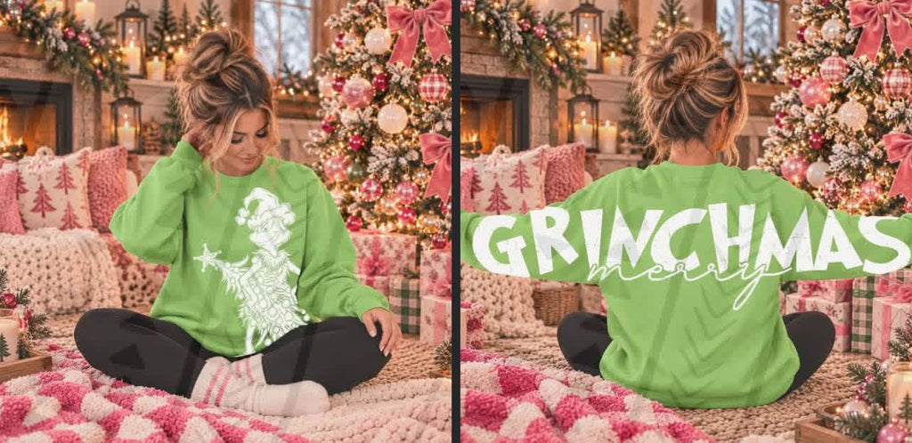Merry Grinchmas Big Back Sweatshirt
