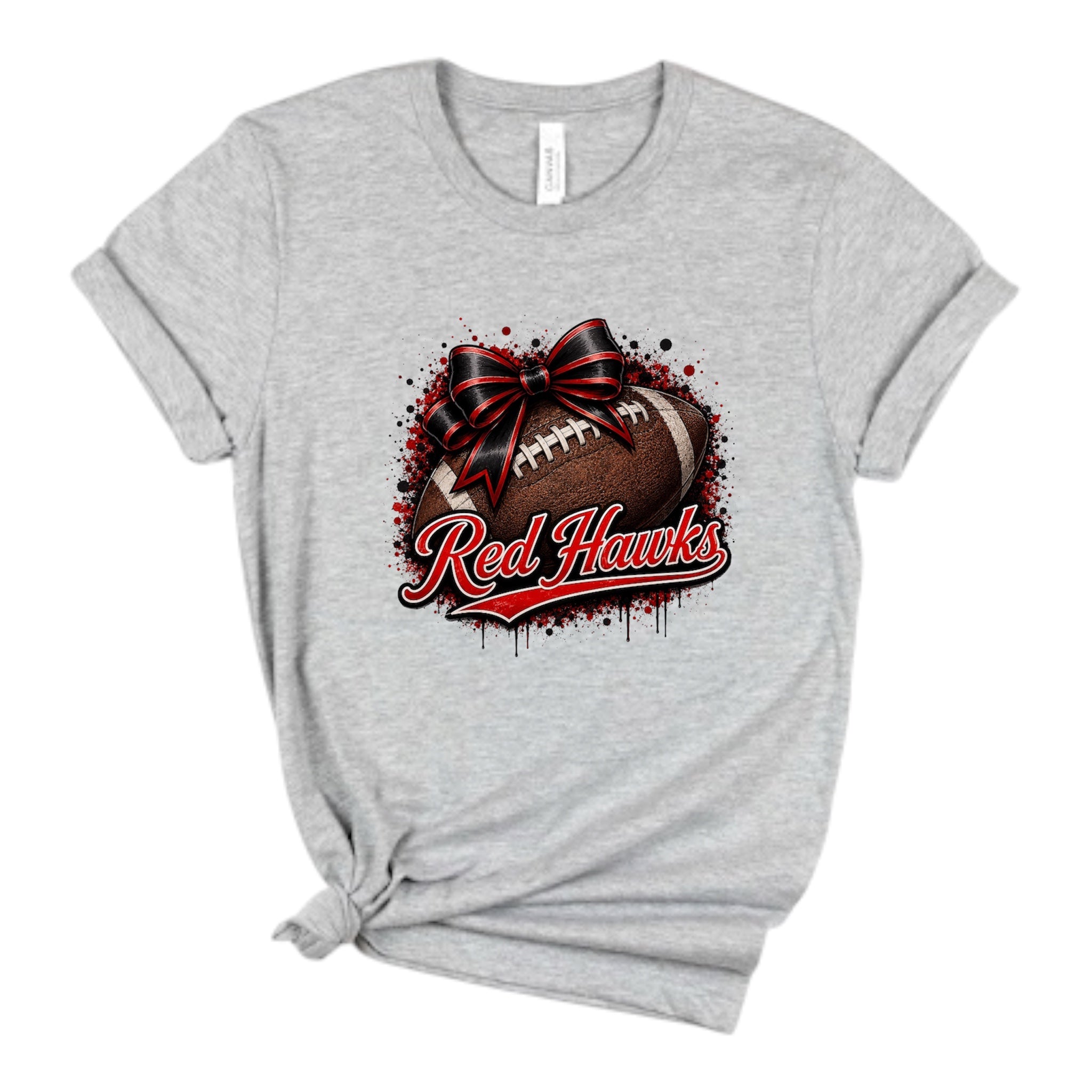 Red Hawks Drip Bow Football