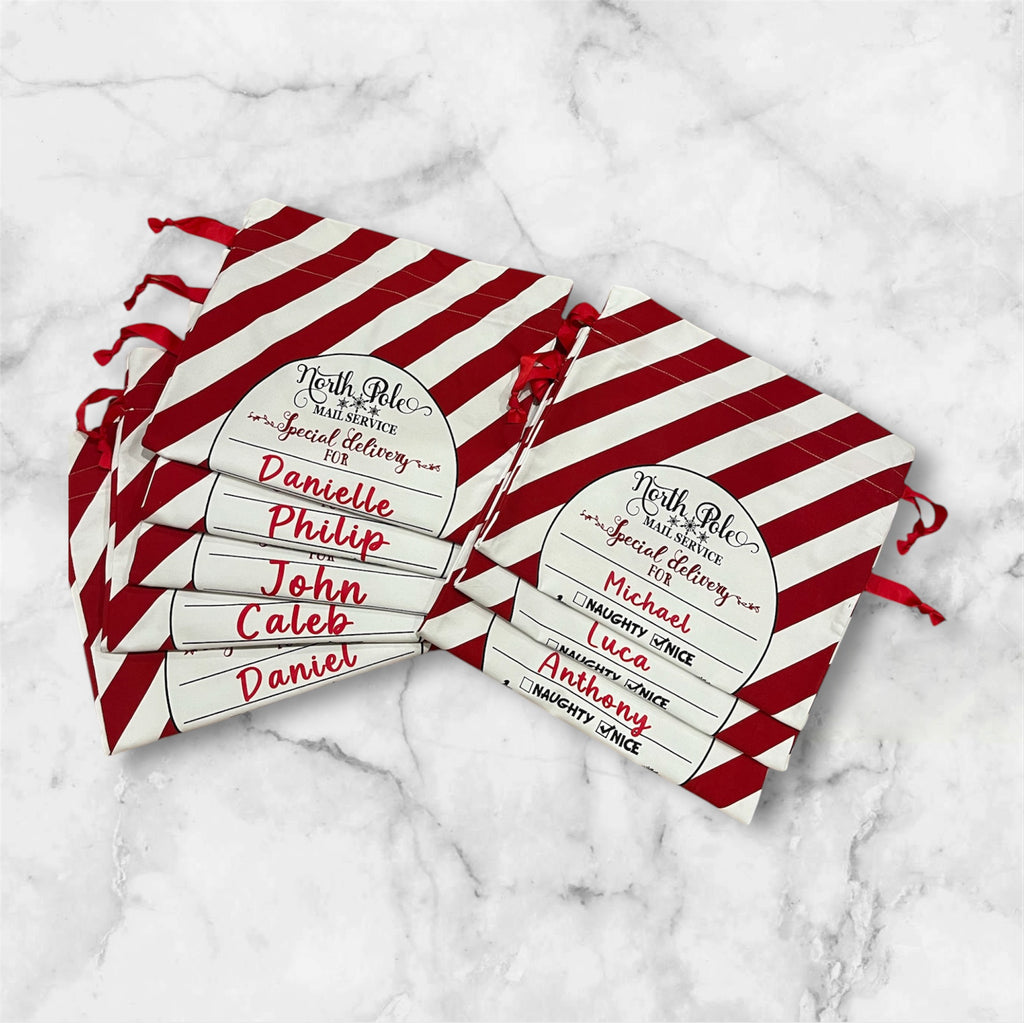 Striped Santa bag