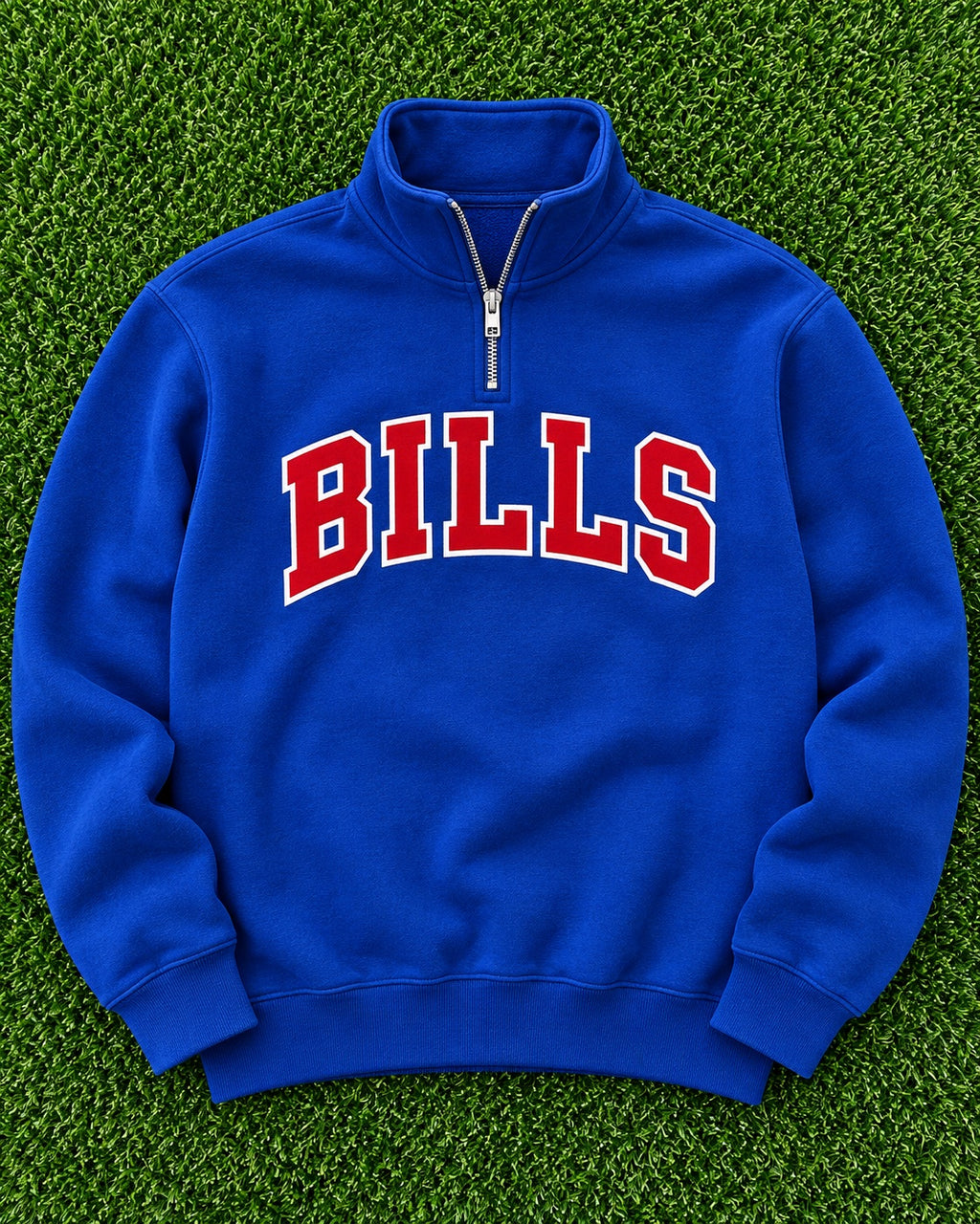 BILLS quarter zip sweatshirt in blue