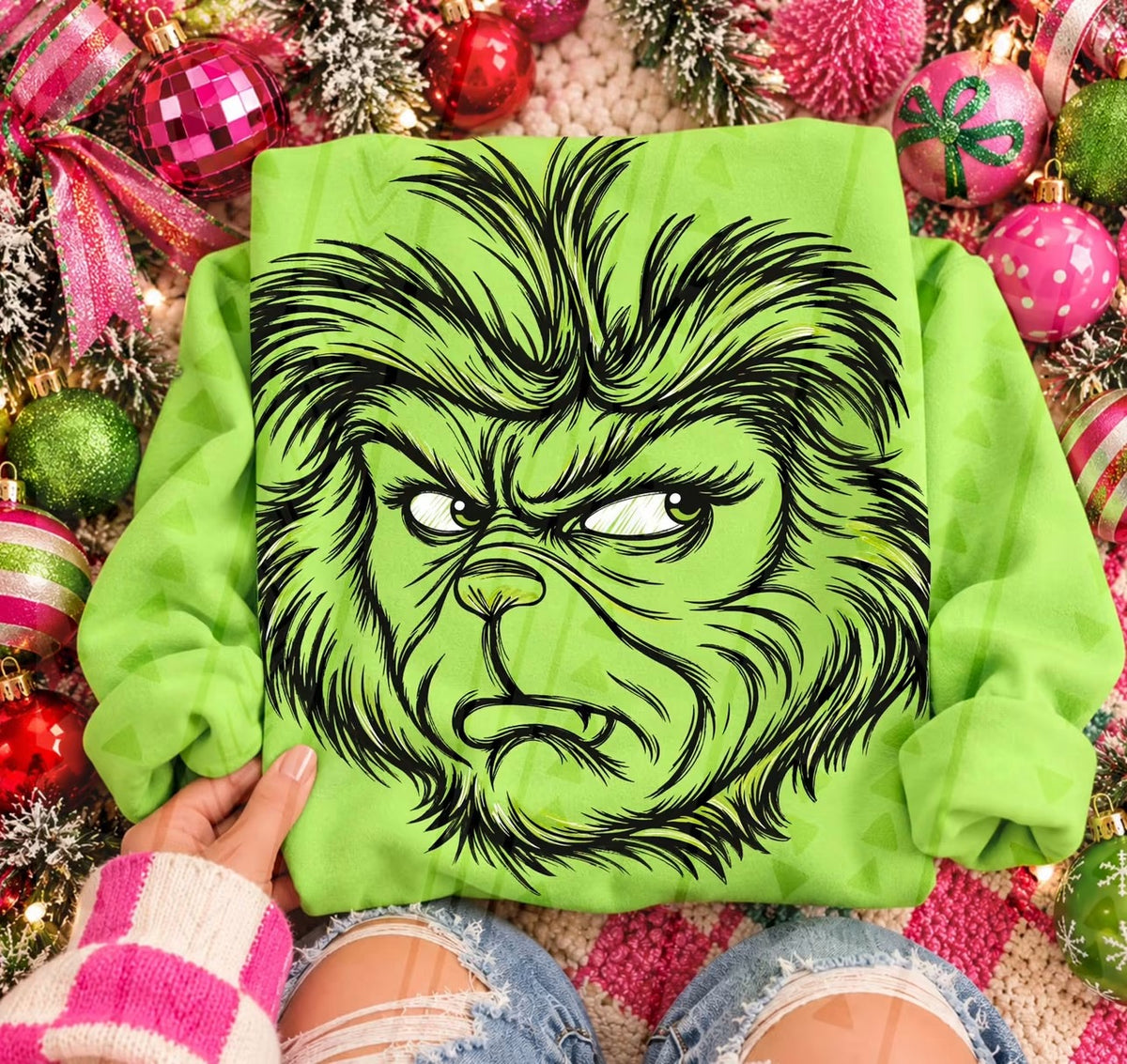 Merry Grinchmas Big Back Sweatshirt
