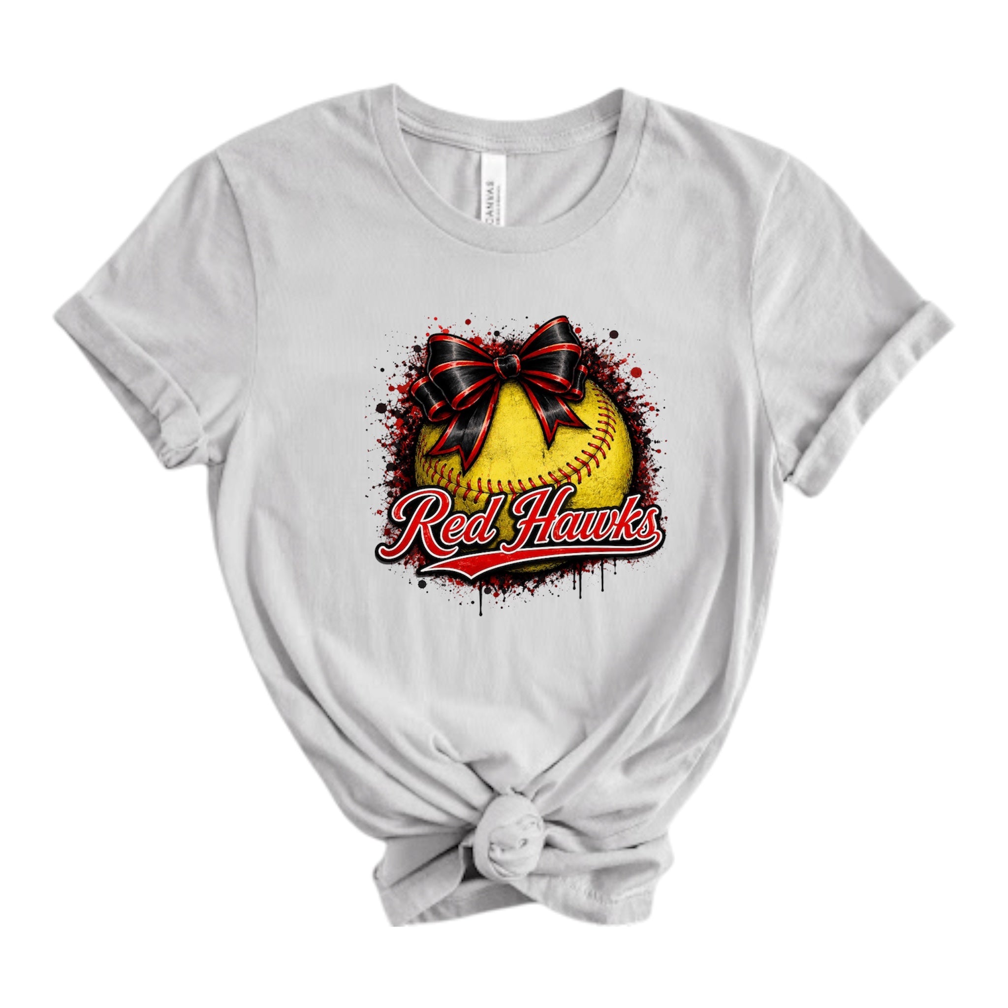 Red Hawks Drip Bow Softball