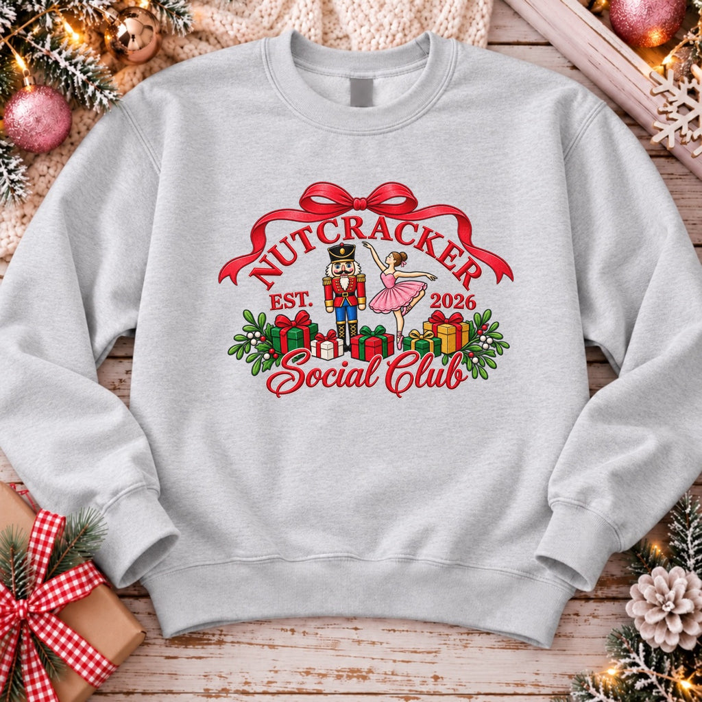 Nutcracker Social Club crewneck sweatshirt in gray