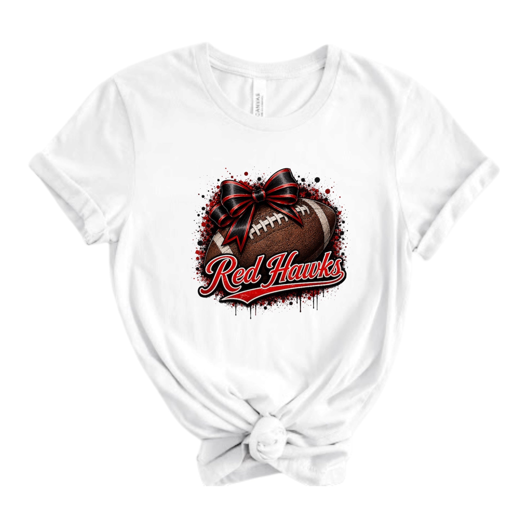 Red Hawks Drip Bow Football