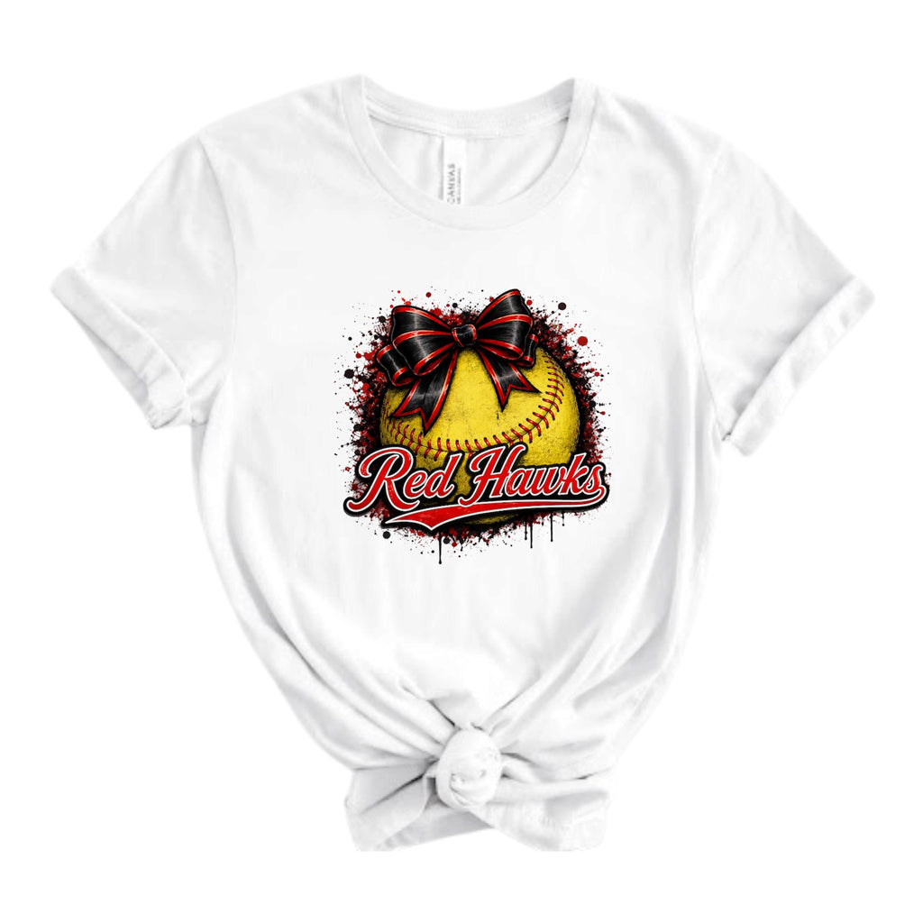 Red Hawks Drip Bow Softball