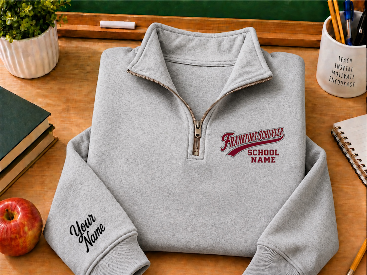 1/4 Zip Custom Add Your School