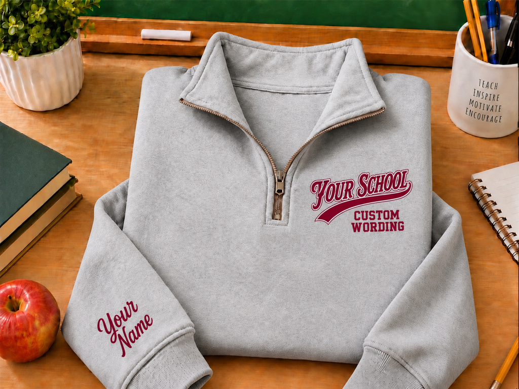 1/4 Zip Custom Add Your School