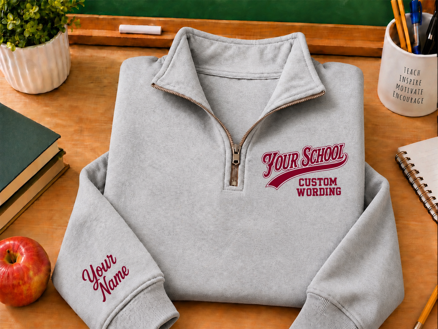 1/4 Zip Custom Add Your School
